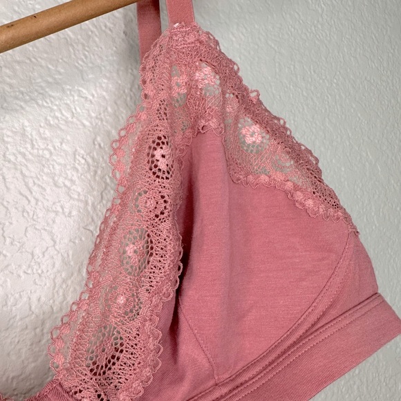 Gilligan & O’Malley Pink Lace Bralette Size Large - Picture 3 of 5
